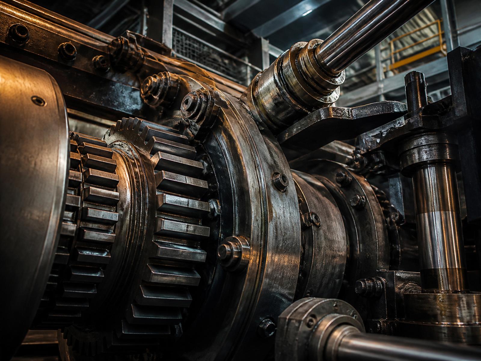 Heavy industrial machinery — gears and hydraulics